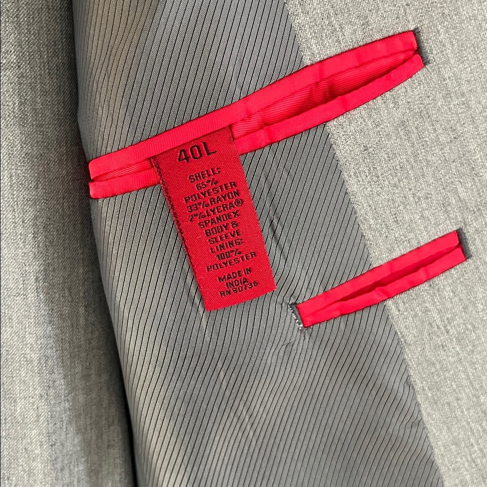 ALFANI Slim Fit Classic Gray Suit Pants Size 33x32 & Blazer Size 40L - Picture 9 of 16